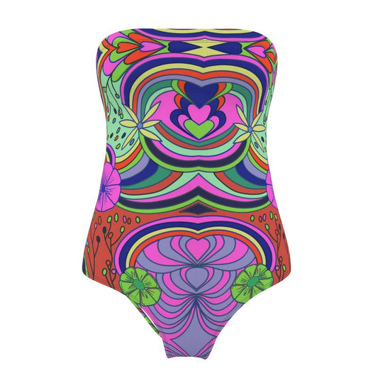 Vibrant Cultures: Strapless Swimsuit
