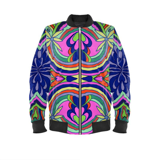 Woman's Floral Print Bomber Jacket -2