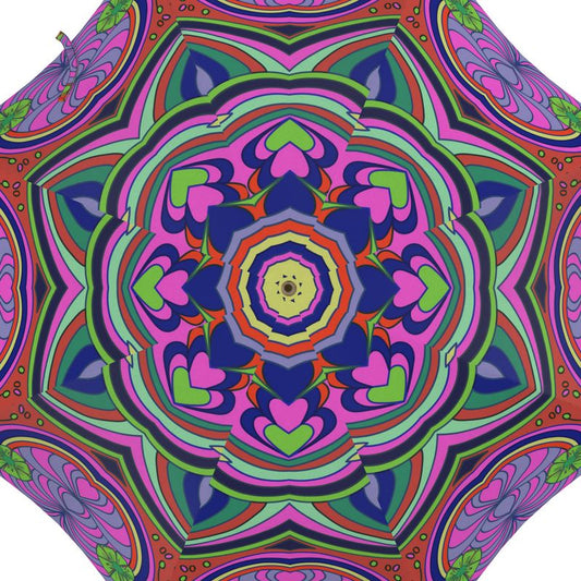 Rainbow Swirl Floral Print Umbrella