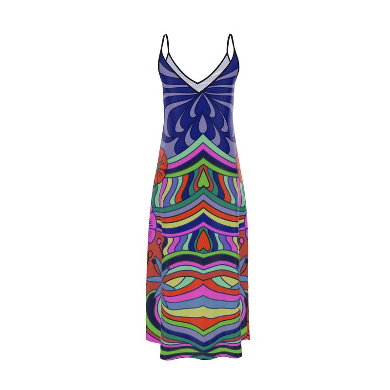 Masked Print Slip Dress