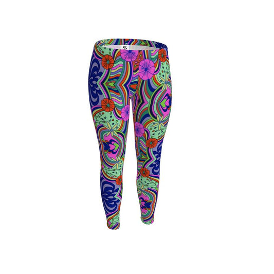 Rainbow Swirl Foral Print Leggins