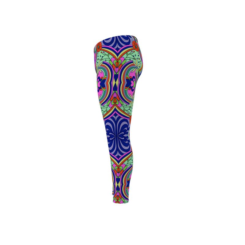 Rainbow Swirl Foral Print Leggins