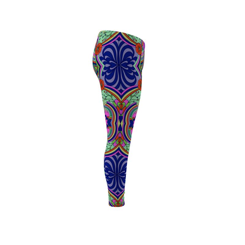 Rainbow Swirl Foral Print Leggins