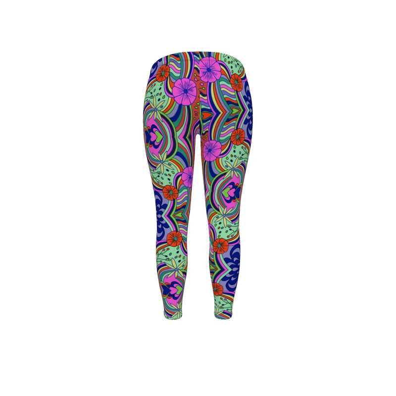 Rainbow Swirl Foral Print Leggins