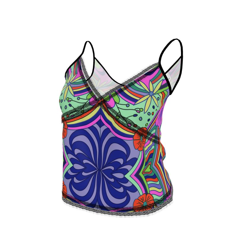 Rainbow Swirl Floral Print Camisol