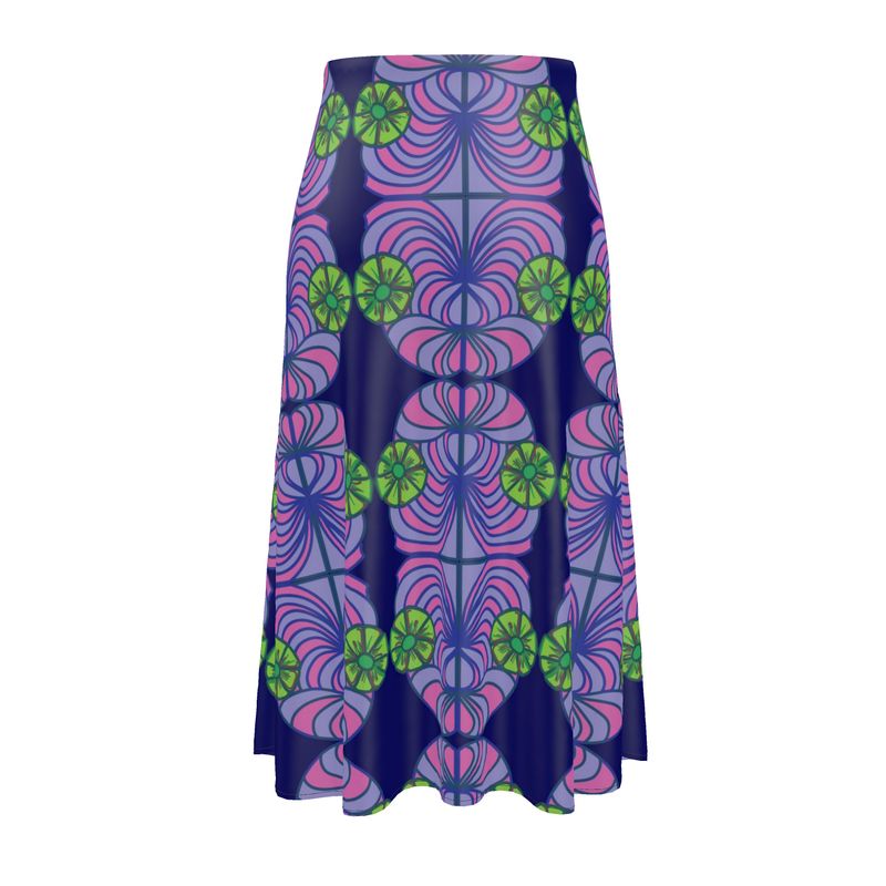 Midi Length Silk Skirt