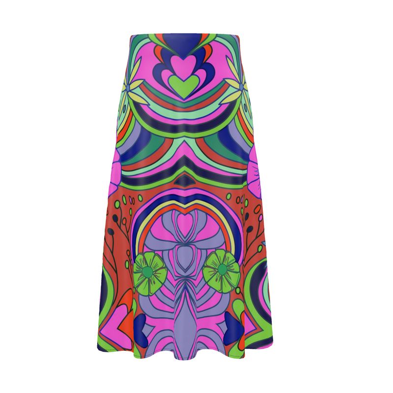 Midi Length Silk Skirt