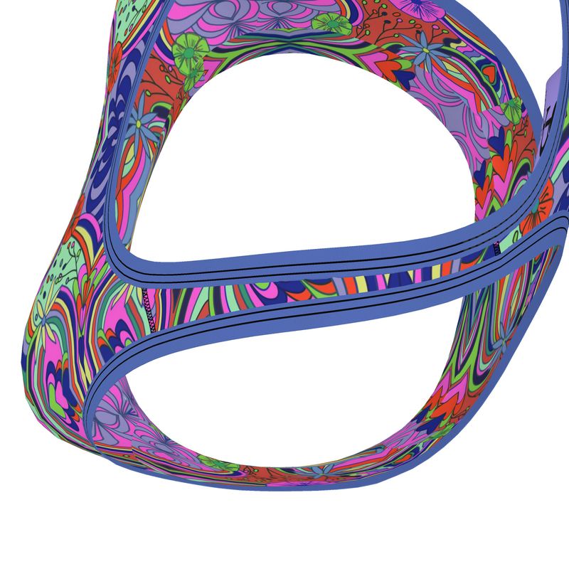 Geo-Floral Print Sports Bra