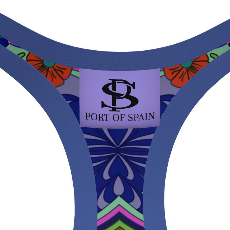 Geo-Floral Print Sports Bra