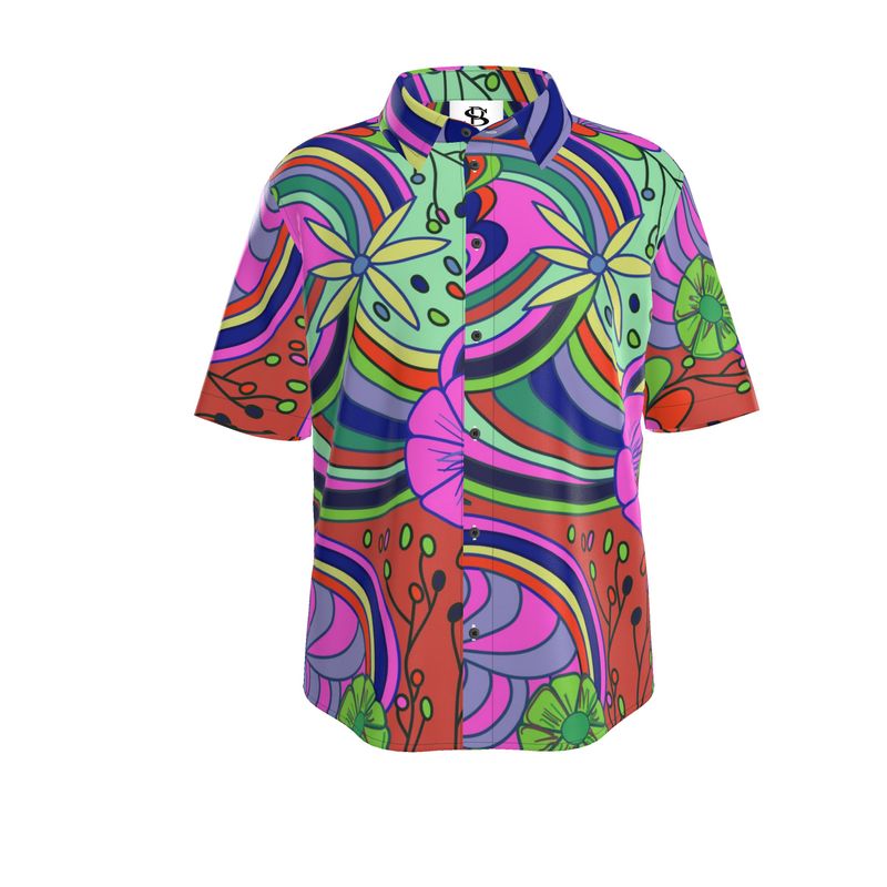 Men's Short Sleeve Silk Shirt