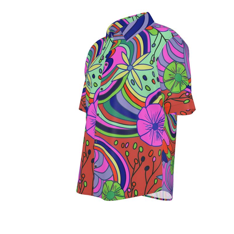 Men's Short Sleeve Silk Shirt