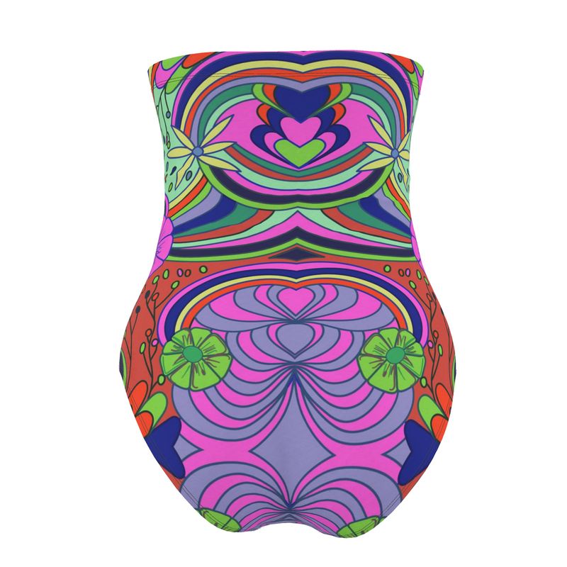 Vibrant Cultures: Strapless Swimsuit