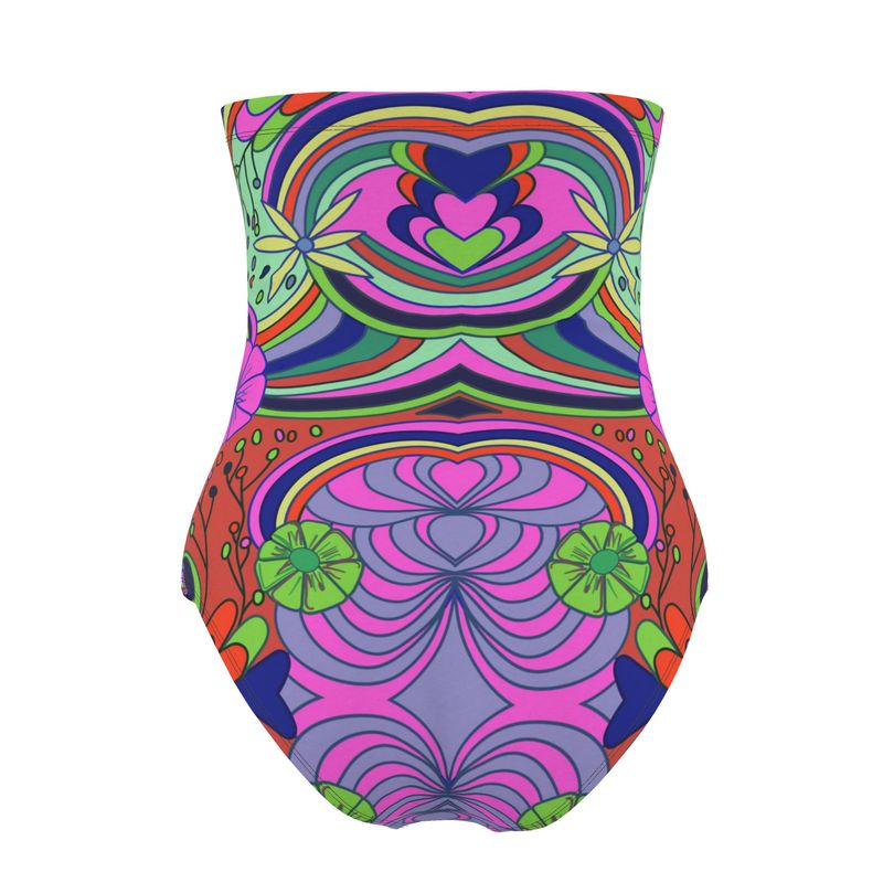 Vibrant Cultures: Strapless Swimsuit