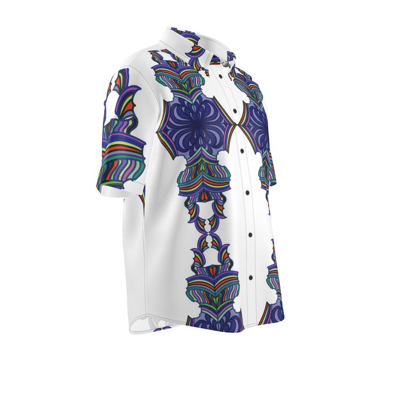 Men's Silk Medallion Button Down Shirt