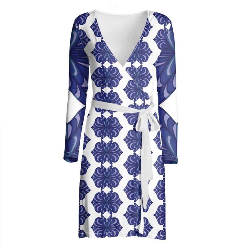 Medallion Print Wrap Dress