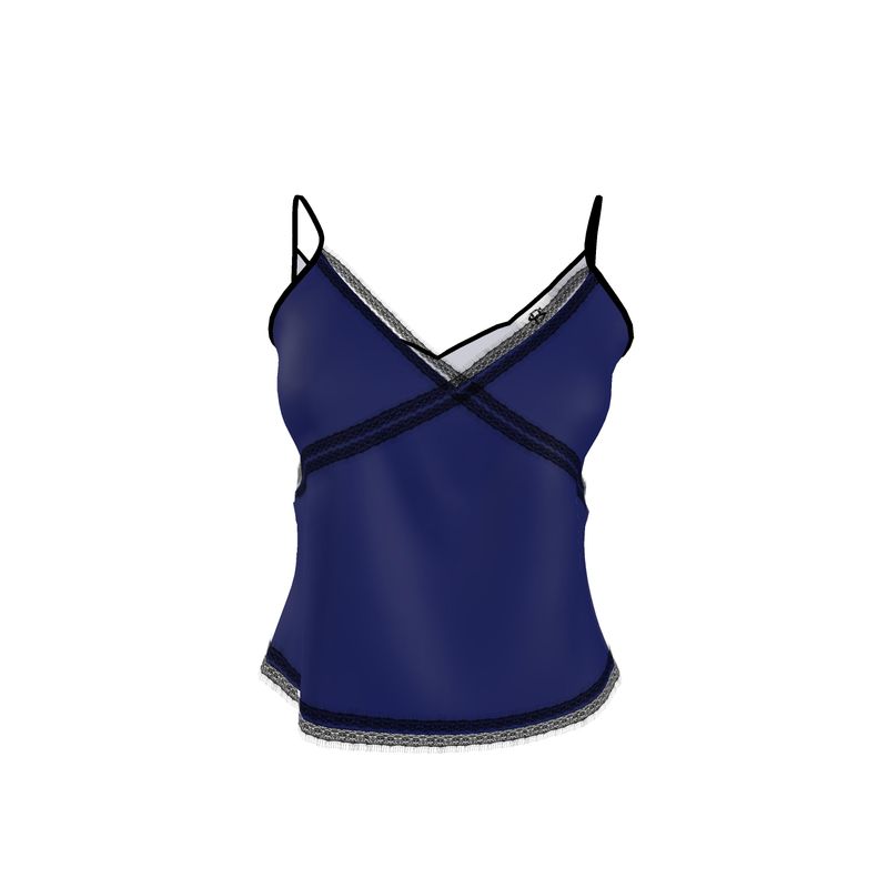 Navy Lace Trimmed Camisol