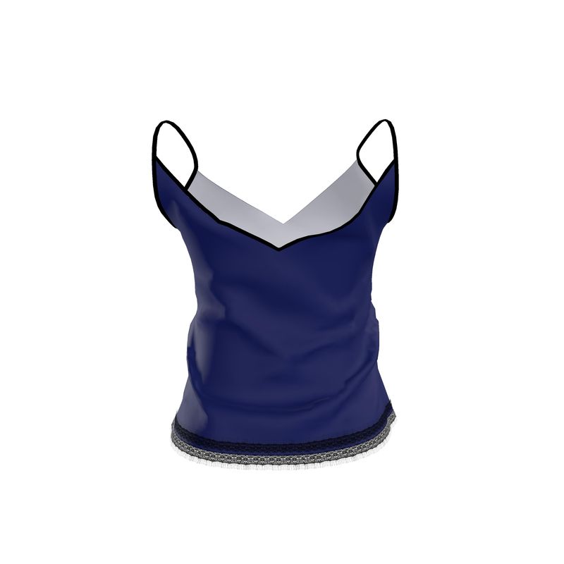 Navy Lace Trimmed Camisol