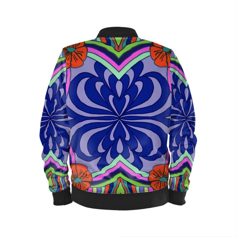 Woman's Floral Print Bomber Jacket -2